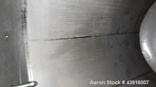 Used Custom Metalcraft Tank, 4,476 Gallon, 304 Stainless Steel, Vertical. Approximately 98” diameter x 120” straight side, dished top and bottom. Rated atmospheric at 210 degrees F.  Off center top e...
