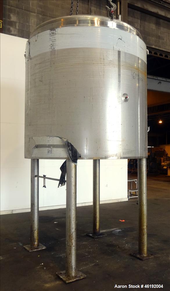 Used Custom Metalcraft Tank, Model 1188300, 1,321 Gallon, 304 Stainless Steel, Vertical. Approximately 76" diameter x 60" straight side. Dished top and bottom. Insulated with stainless steel sheathin...
