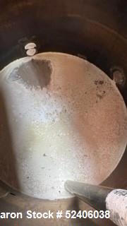Used Industries D'Acler Tank, Approximate 4730 Liter (1249 Gallon), 316 Stainless Steel, Vertical. Approximate 72" diameter x 72" straight side, coned top & bottom. Mounted on 4 stainless legs. Seria...