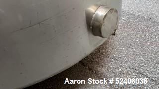 Used Industries D'Acler Tank, Approximate 4730 Liter (1249 Gallon), 316 Stainless Steel, Vertical. Approximate 72" diameter x 72" straight side, coned top & bottom. Mounted on 4 stainless legs. Seria...