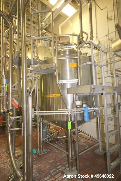 Used 1000 Gallon Stainless Steel Single Wall Tank