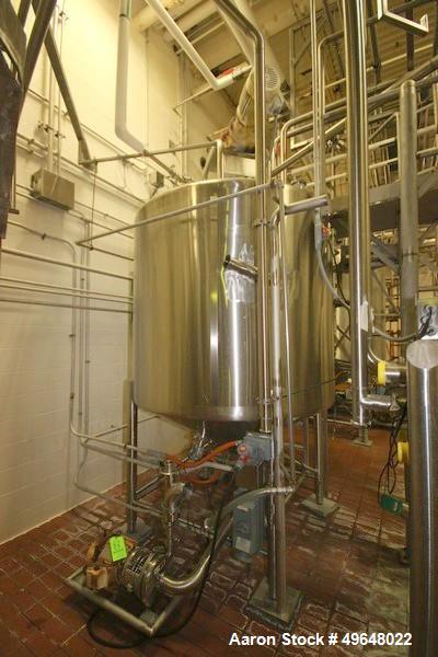 Used 1000 Gallon Stainless Steel Single Wall Tank
