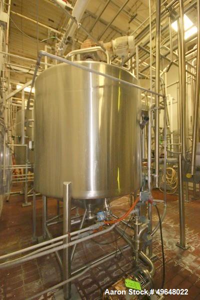 Used 1000 Gallon Stainless Steel Single Wall Tank
