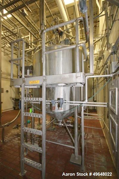 Used 1000 Gallon Stainless Steel Single Wall Tank