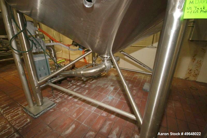 Used 1000 Gallon Stainless Steel Single Wall Tank