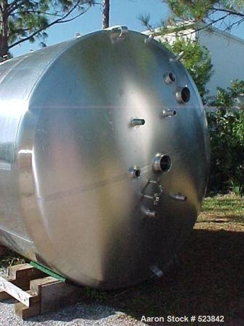 USED: DCI tank, 3,300 gallon, 304 stainless steel, vertical.         Insulated with stainless steel sheathing, 150 grit finish internal.95-1/4" diameter x 108" straight side. Dished top, 8" sloped bo...