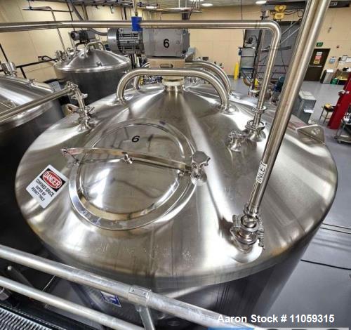 Used Feldmeier Sanitary Cone Bottom Mix Tank, 2,500 Gallon Capacity. 316 Stainl