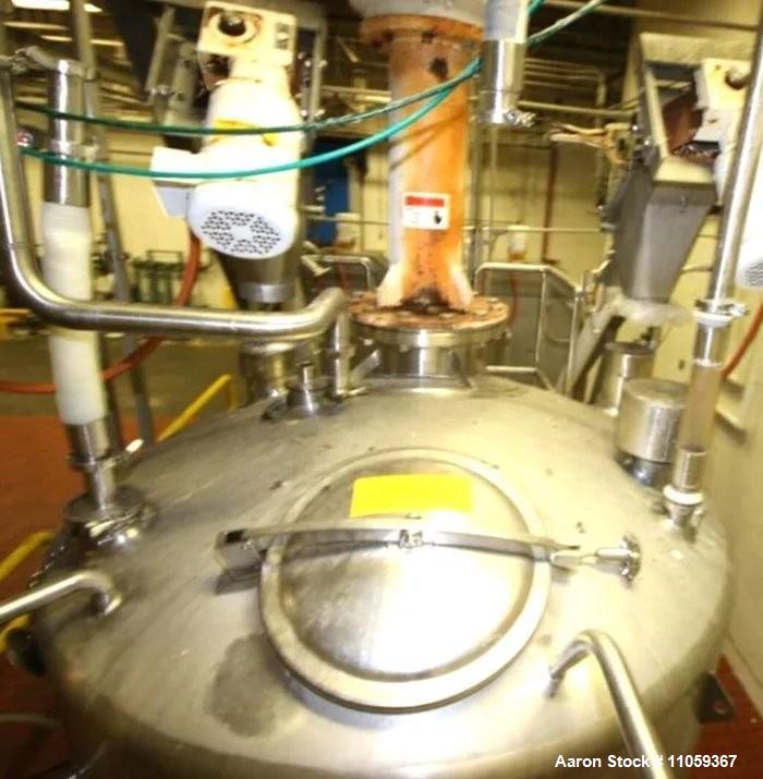 Used Feldmeier 1000 Gallon Sanitary Mix Tank with Admix Rotosolver High Shear Mixer | Stainless Steel | CIP | 40 HP