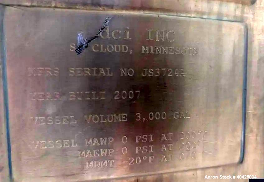 Used DCI Twin Motion Kettle, 3,000 Gallon | 316 Stainless Steel | Jacketed 150 PSI | Twin Agitators with Scrapers | Built 2007 | NB# 6749