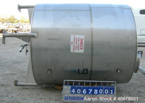 Used Feldmeier Tank, 1900 gallon, 316 stainless steel, vertical. 80" diameter x 84" straight side, coned top and bottom. Openings: top 4", 2" tri-clamp, 20" manway with cover; 3" tri-clamp tangential...