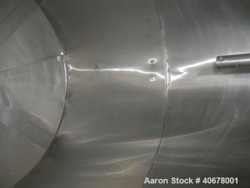 Used Feldmeier Tank, 1900 gallon, 316 stainless steel, vertical. 80" diameter x 84" straight side, coned top and bottom. Openings: top 4", 2" tri-clamp, 20" manway with cover; 3" tri-clamp tangential...