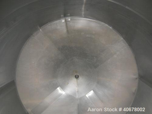 Used- Feldmeier Tank, 1900 gallon, 316 stainless steel, vertical. 80" diameter x 84" straight side, coned top and bottom. Op...