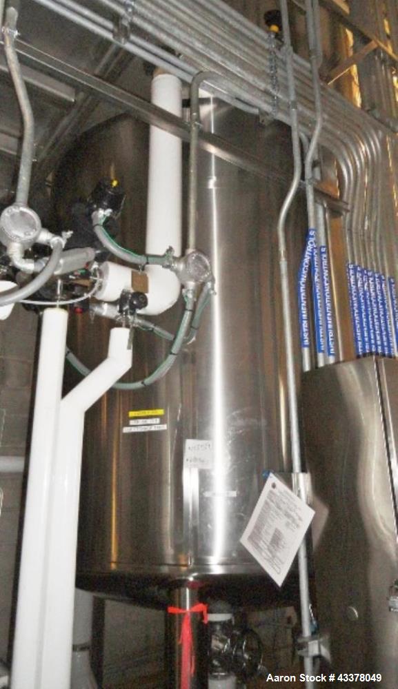 Used Feldmeier Pressure Tank, 2000 Gallon. Stainless steel construction, approximate 72" diameter x 114" straight side. Internal rated 40psi & Full Vacuum at 300 degrees F. National Board# 3313, seri...