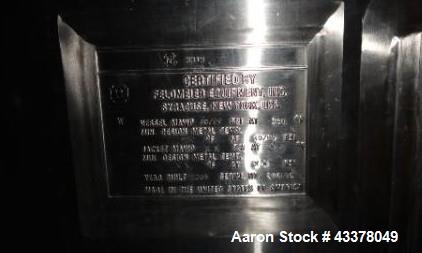 Used Feldmeier Pressure Tank, 2000 Gallon. Stainless steel construction, approximate 72" diameter x 114" straight side. Internal rated 40psi & Full Vacuum at 300 degrees F. National Board# 3313, seri...