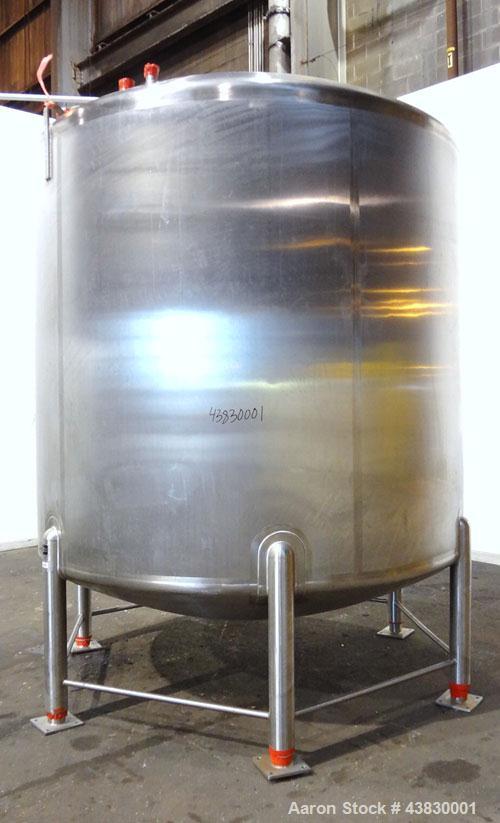 Unused- Feldmeier Tank, 3000 Gallon, 316 Stainless Steel, Vertical. Approximate 96" diameter x 84" straight side. Dished top...