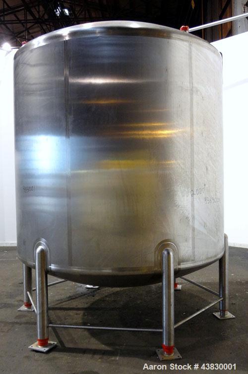 Unused- Feldmeier Tank, 3000 Gallon, 316 Stainless Steel, Vertical. Approximate 96" diameter x 84" straight side. Dished top, elliptical bottom. Openings top 2" tri-clamp, 3" vent, (2) 3" tri-clamp, ...