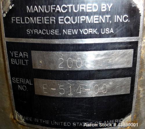 Unused- Feldmeier Tank, 3000 Gallon, 316 Stainless Steel, Vertical. Approximate 96" diameter x 84" straight side. Dished top, elliptical bottom. Openings top 2" tri-clamp, 3" vent, (2) 3" tri-clamp, ...