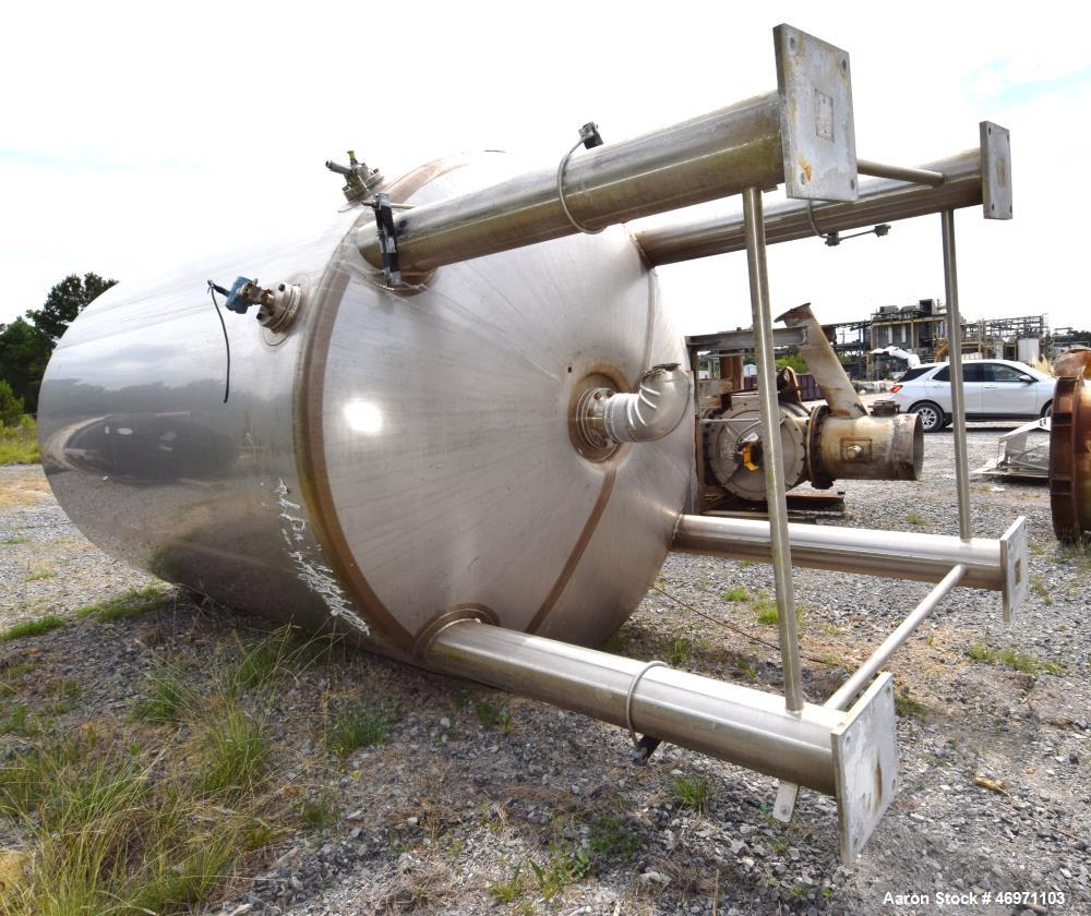 Used Feldmeier Pressure Tank, Approximate 4475 Gallon, 304L Stainless Steel, Vertical. Approximate 96” diameter x 132” straight side, dished top and bottom. Internal rated 14.69 psi & 1.3 psi vacuum ...
