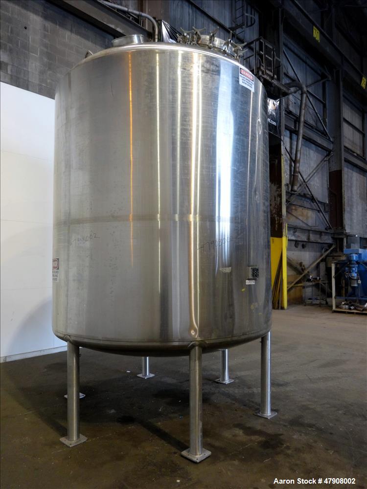 Used Feldmeier Tank, Approximate 3,300 gallon, 316L Stainless Steel, Vertical.