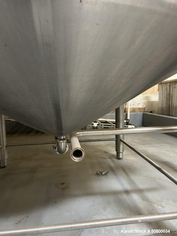Used Feldmeier 3,700 Gallon Mix Tank | 316L Stainless Steel | Dished Top, Coned Bottom | Sanitary Processing Vessel on Legs