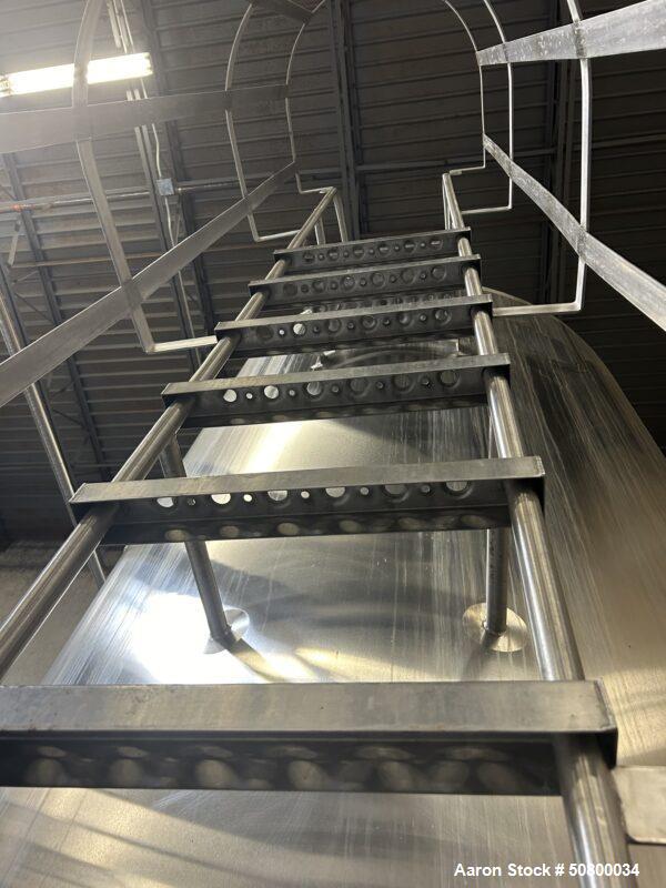 Used Feldmeier 3,700 Gallon Mix Tank | 316L Stainless Steel | Dished Top, Coned Bottom | Sanitary Processing Vessel on Legs