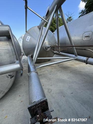 Used Feldmeier 1,700 Gallon 316 Stainless Steel Jacketed Tank. Double motion scraper agitation. Approximate 8' diameter X 4' straight side with approximate 45 degree cone bottom with 4" center bottom...