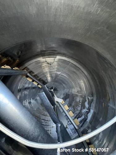 Used Feldmeier 1,700 Gallon 316 Stainless Steel Jacketed Tank. Double motion scraper agitation. Approximate 8' diameter X 4' straight side with approximate 45 degree cone bottom with 4" center bottom...