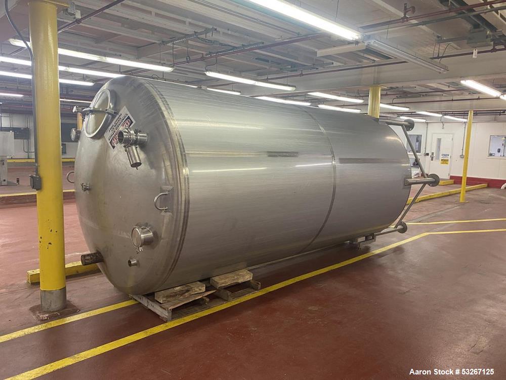 Used Feldmeier 4,000 Gallon Stainless Steel Tank | Dished Top | Sloped Bottom | 6-Leg Mount
