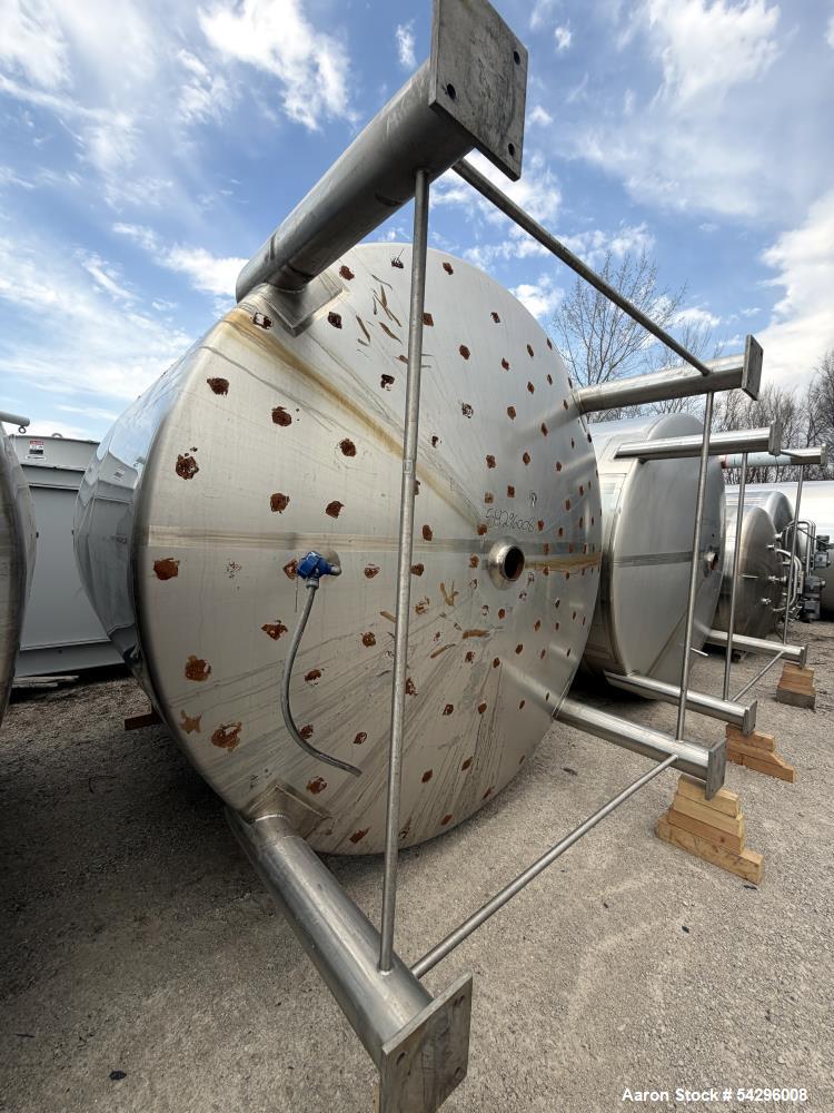 Used Feldmeier 4,700 Gallon Stainless Steel Tank – Vertical Vessel with 6" Bottom Discharge & Manway