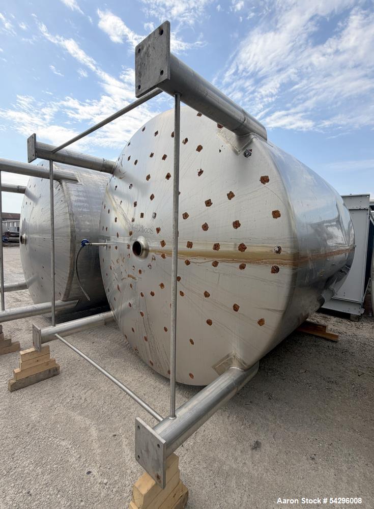 Used Feldmeier 4,700 Gallon Stainless Steel Tank – Vertical Vessel with 6" Bottom Discharge & Manway