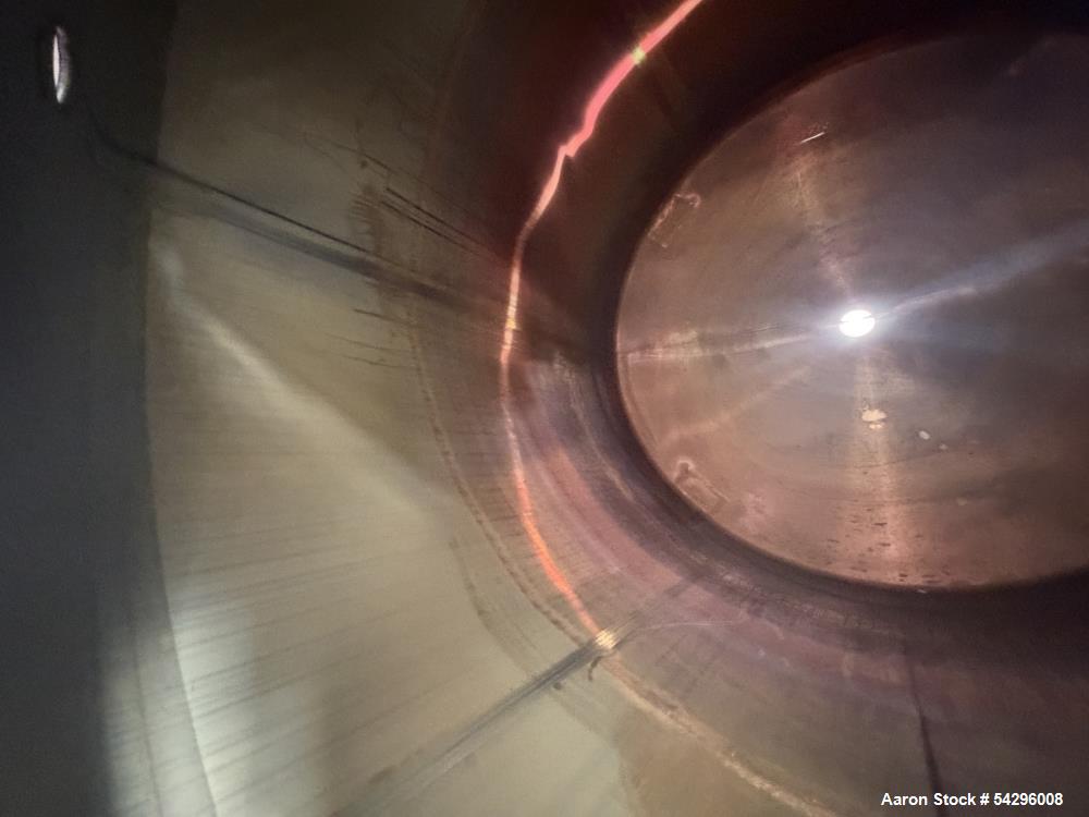 Used Feldmeier 4,700 Gallon Stainless Steel Tank – Vertical Vessel with 6" Bottom Discharge & Manway