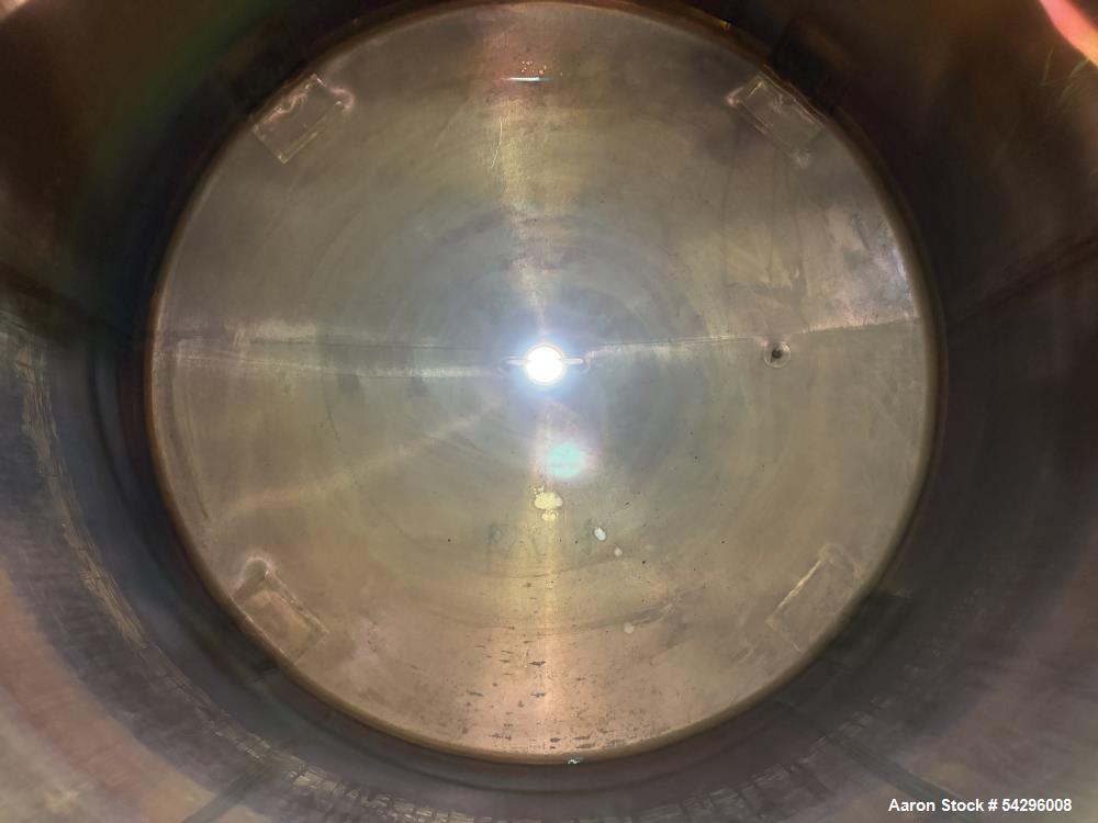 Used Feldmeier 4,700 Gallon Stainless Steel Tank – Vertical Vessel with 6" Bottom Discharge & Manway