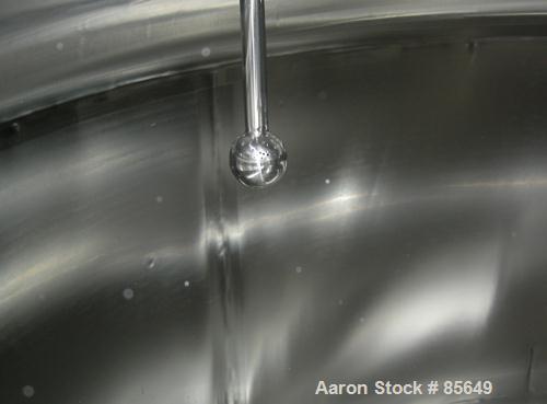USED: Feldmeier pressure tank, 1500 gallon, 316L stainless steel, vertical. 96" diameter x 42" straight side, dished top and bottom. Internal rated 50/FV psi at 300 deg F. Top openings: (6) 1-1/2" tr...