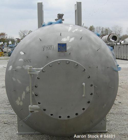 Unused- Fabwell Pressure Tank, 3456 gallon, 304L stainless steel, horizontal. 72" diameter x 174" straight side. Dished heads. Design 15 psi @ 225 deg F. Includes 3" schedule 10S pipe extending the e...