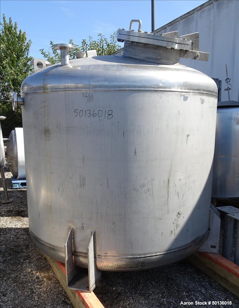 Used Four Corp. Pressure Tank, Approximate 1,000 Gallon, 316L Stainless Steel