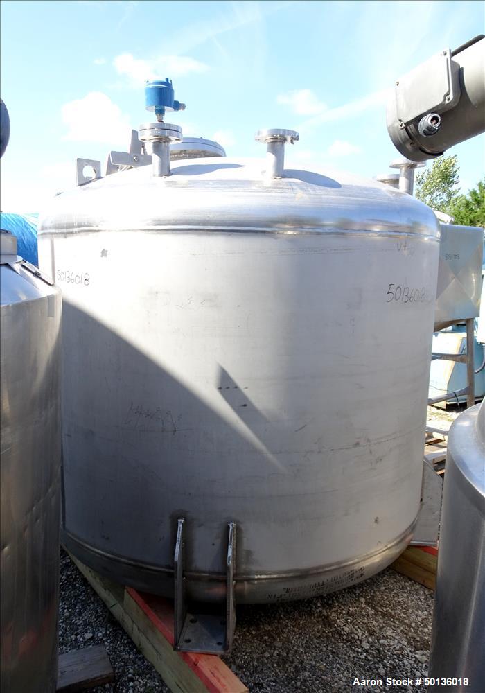 Used- Four Corp. Pressure Tank, Approximate 1,000 Gallon, 316L Stainless Steel
