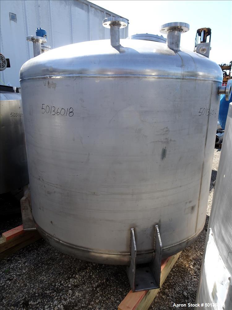 Used- Four Corp. Pressure Tank, Approximate 1,000 Gallon, 316L Stainless Steel