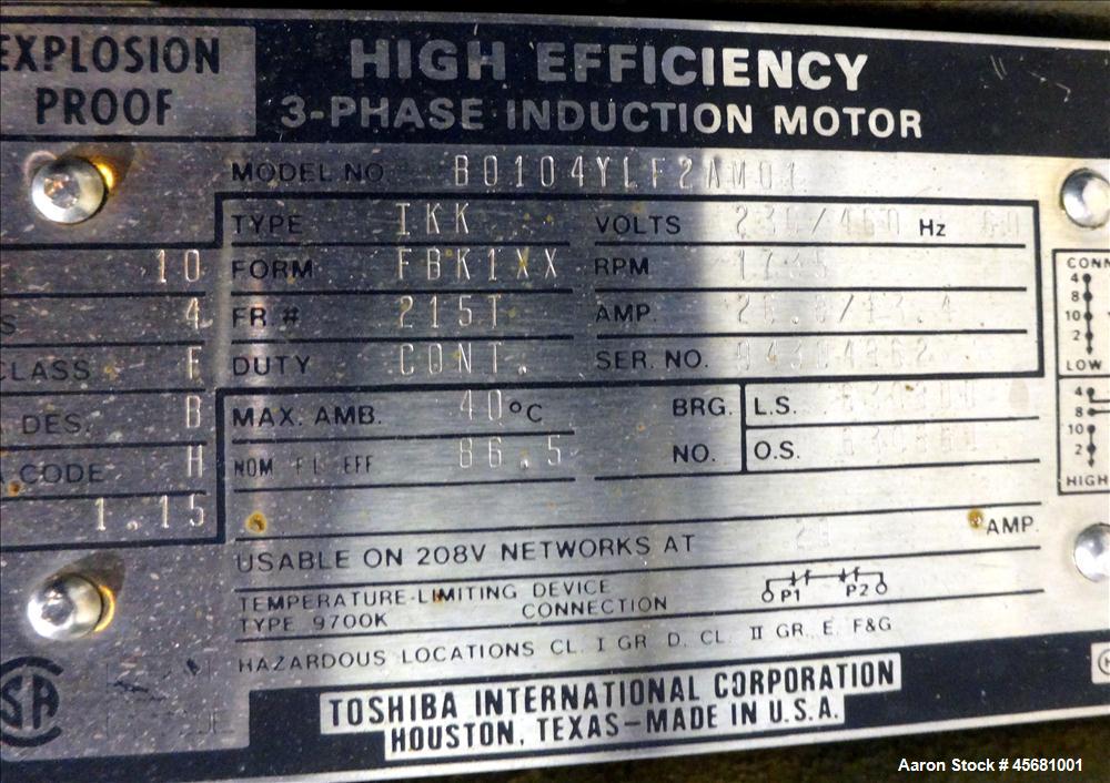 Used G & F Manufacturing Tank, Approximately 2500 Gallons, Model T-94, 304 Stai