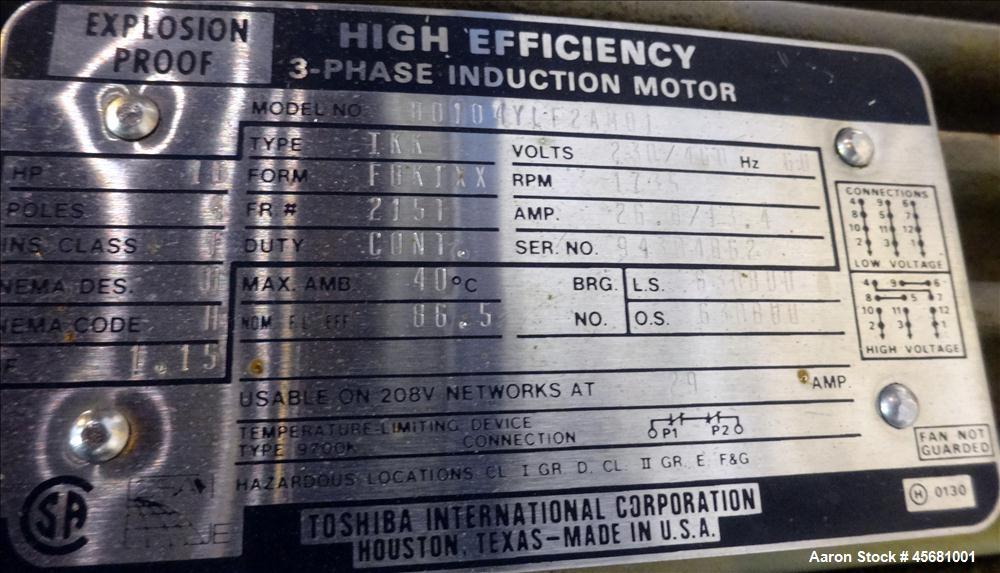Used G & F Manufacturing Tank, Approximately 2500 Gallons, Model T-94, 304 Stai