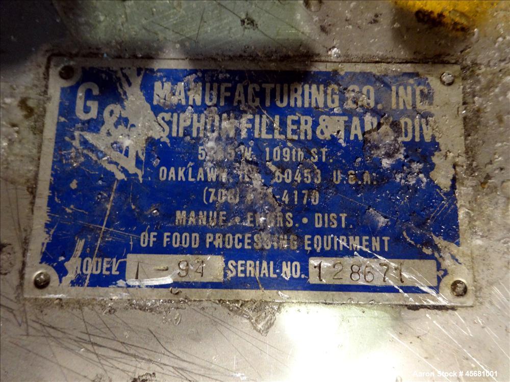 Used G & F Manufacturing Tank, Approximately 2500 Gallons, Model T-94, 304 Stai
