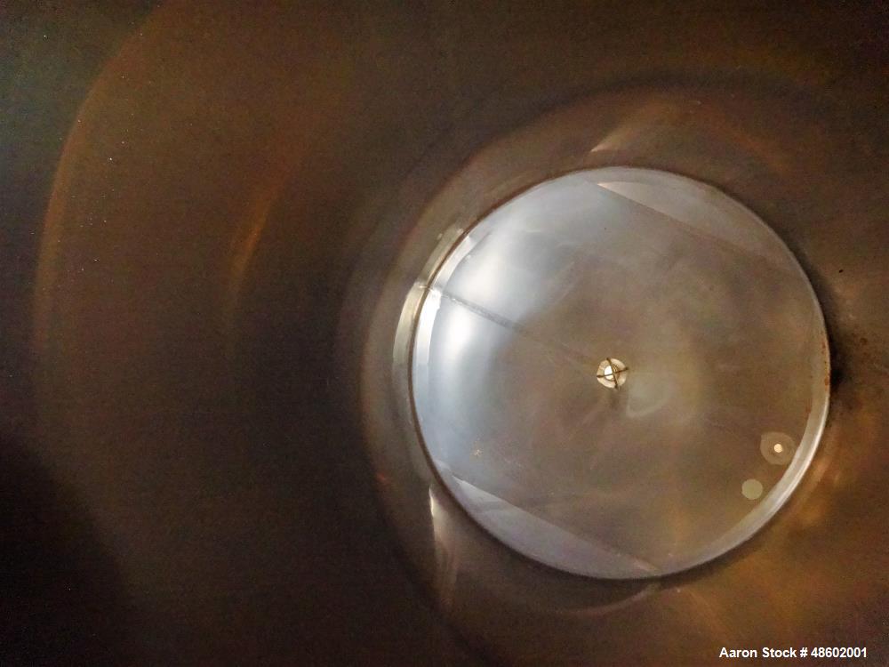 Used G&F Manufacturing Tank, 2500 Gallon, 316L Stainless Steel, Vertical.