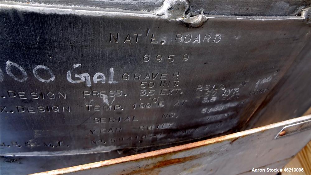 Used 2000 Gallon Stainless Steel Graver Pressure Tank