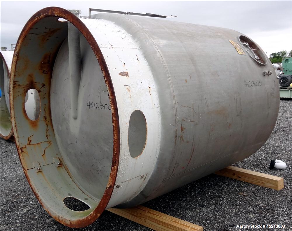 Used 2000 Gallon Stainless Steel Groen Pressure Tank, Model 2B-WC-1000 