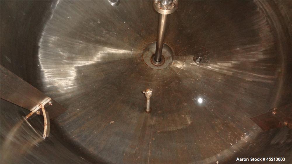 Used 2000 Gallon Stainless Steel Groen Pressure Tank, Model 2B-WC-1000 