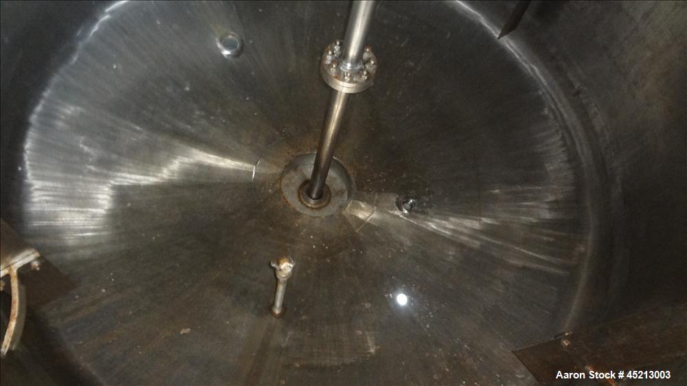 Used 2000 Gallon Stainless Steel Groen Pressure Tank, Model 2B-WC-1000 