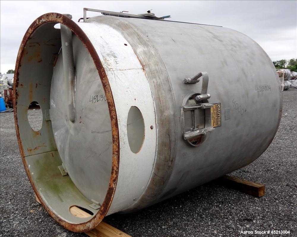 Used 2000 Gallon Stainless Steel Groen Pressure Tank, Model 2B-WC-1000 