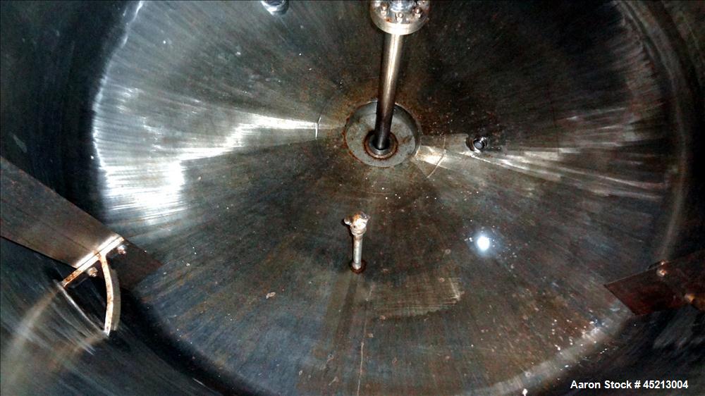 Used 2000 Gallon Stainless Steel Groen Pressure Tank, Model 2B-WC-1000 