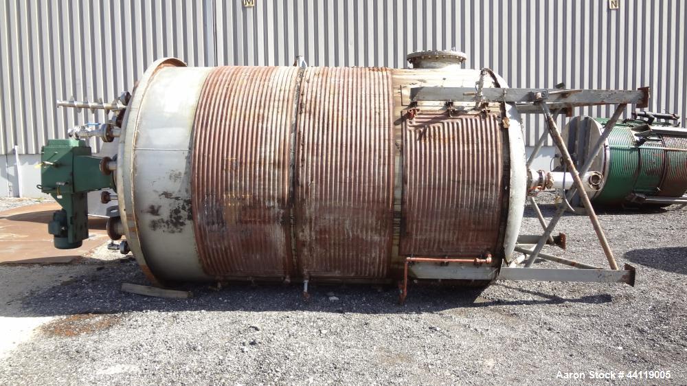 Used Imperial Steel Pressure Tank / Reactor, 4775 Gallon, 304 Stainless Steel, Vertical. 96" Diameter x 138" straight side, dished top and bottom. Internal rated 15 psi & Full Vacuum at 300 degrees F...