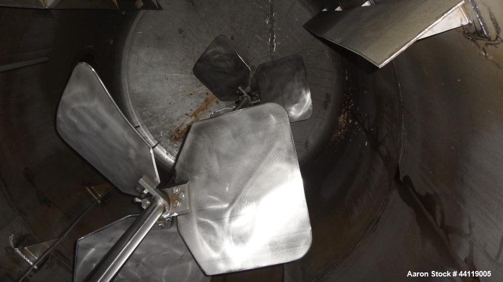 Used Imperial Steel Pressure Tank / Reactor, 4775 Gallon, 304 Stainless Steel, Vertical. 96" Diameter x 138" straight side, dished top and bottom. Internal rated 15 psi & Full Vacuum at 300 degrees F...