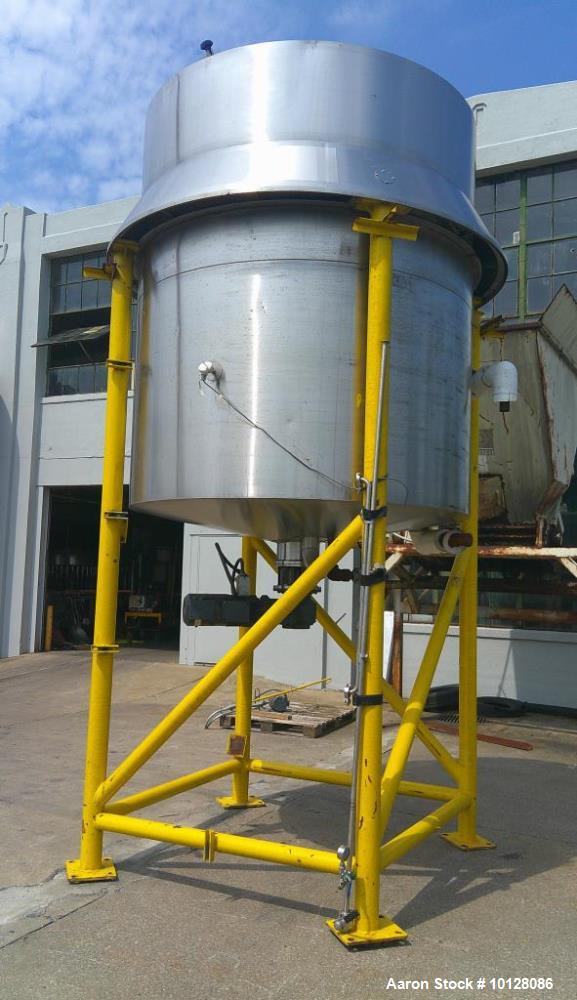 Used 1,900 Gallon JV Northwest Stainless Steel Jacketed Tank with 3 HP Agitator – 45 PSI, UM Stamped